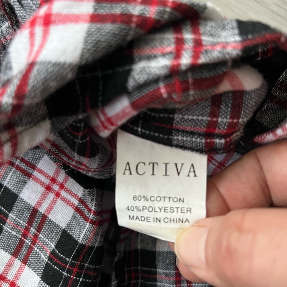 Ativa Red and Black Plaid Button Down Shirt - Picture 5 of 7